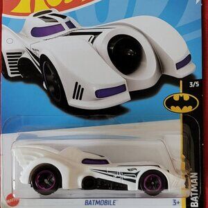 2021 HOT WHEELS, THE FLASH BATMOBILE, RARE WHITE AND PURPLE COLOUR!!!